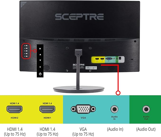 Sceptre Curved 24-inch Gaming Monitor 1080p R1500 98% sRGB HDMI x2 VGA Build-in Speakers, VESA Wall Mount Machine Black (C248W-1920RN Series) - Image 5