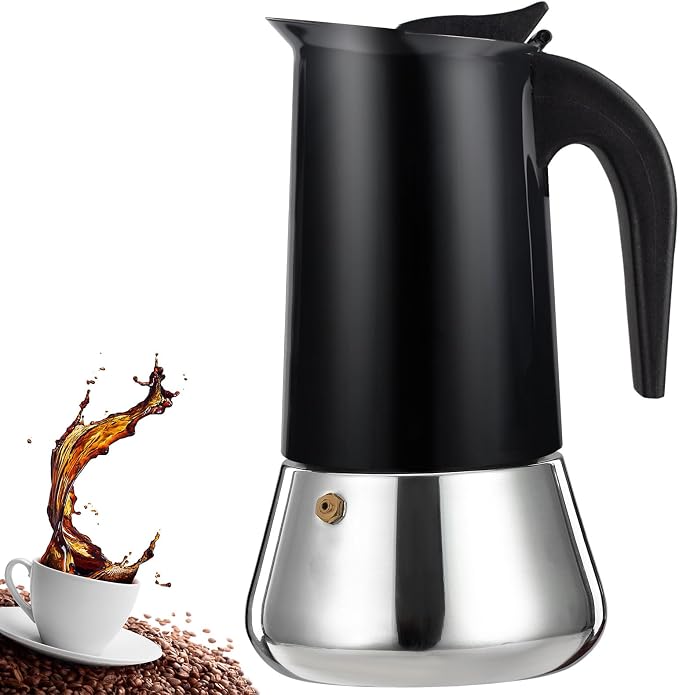 12 Cup Stovetop Espresso Maker Stainless Steel Moka Pot Stove Top Percolator Italian Coffee Makers Capable Mocha Greca Machine Cafe Classic Induction Cookers for Home and Camping 600ml 20oz by Theperfectcombinationofcoffeehomeandhealthylivingmakingeverydayadayofrituals