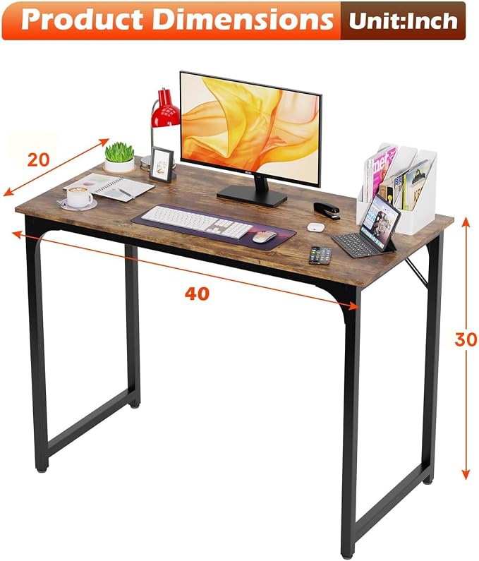 PayLessHere 32/39/47 inch Computer Desk Study Writing Table, Adjustable feet, Modern Furniture for Home Office (1, Vintage, 39 inch) - Image 3