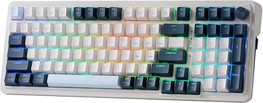 Redragon K686 PRO Wireless RGB Gasket Gaming Mechanical Keyboard, Easy Knob | Multi-Function Control Wheel, 0-Delay Tri-Mode, Cushioned 5-Layer Noise Dampening for Creamy Thocky Sound, Practical 98 Keys by REDRAGON
