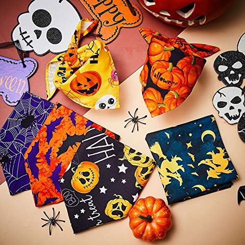 Weewooday 8 Pcs Halloween Dog Bandanas Adjustable Pet Scarf,Spider Style - Image 4
