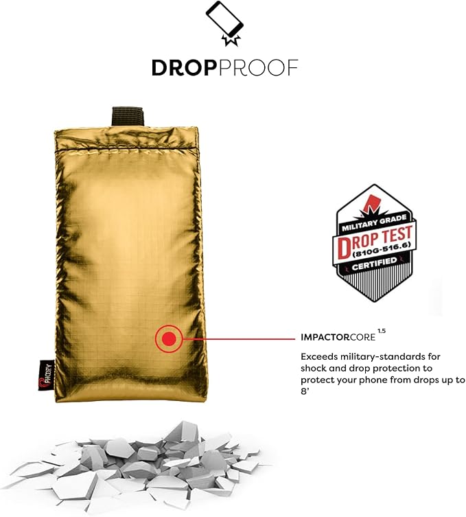 PHOOZY Apollo Thermal Phone Case | Insulated Phone Pouch Extends Battery Life 3X | Heat Resistant Drop Protection | Military Grade Water Resistant | Medium | Gold - Image 9