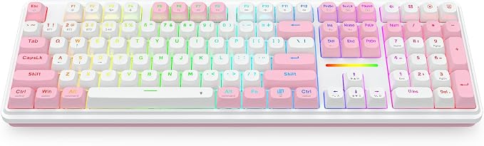 Redragon K745 PRO Wireless 108-Key Gasket RGB Gaming Keyboard, 4 Hotkeys | Extra Shortcut Keys, 0-Delay Tri-Mode, Cushioned Noise Dampening for Creamy Thocky Sound, Unfaded PBT Keycaps, PRO Software - Image 7