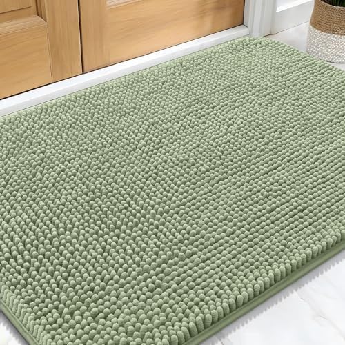 OLANLY Dog Door Mat for Muddy Paws 34x21, Super Absorbent Chenille Mud Mat by OLANLY