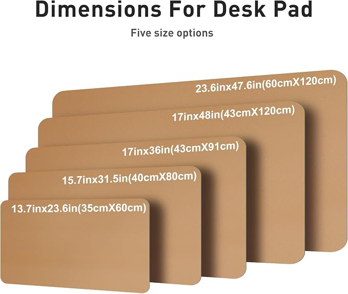 Aothia Faux Leather Desk Mat, Waterproof Desk Pad (Khaki, 23.6" x 13.7") | One large surface for your keyboard, laptop and mouse, reducing desktop clutter without a separate mouse pad - Image 5