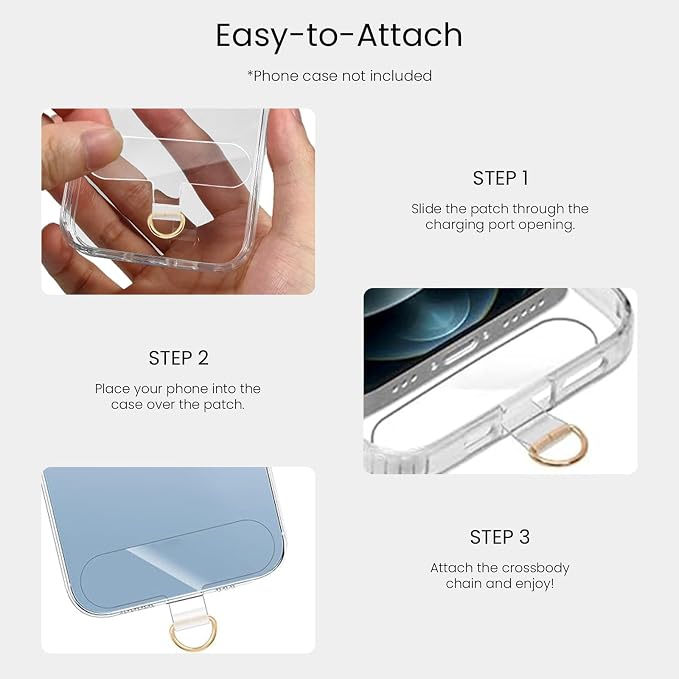 Phone Wrist Strap Metal Phone Chain Lanyard Hand Wristlet Detachable Phones Charm with 3 Tether Tabs with CellPhone Stand Holder Finger Grip Universal for Women Girls Traveling Party Walking Silver - Image 6