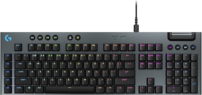 Logitech G915 X Wired Gaming Keyboard (Tactile)- Black | Low Profile, Mechanical Switches, Double-Shot PBT Keycaps, RGB lighting, Aluminum finish, PC/Mac Compatible by Unknown
