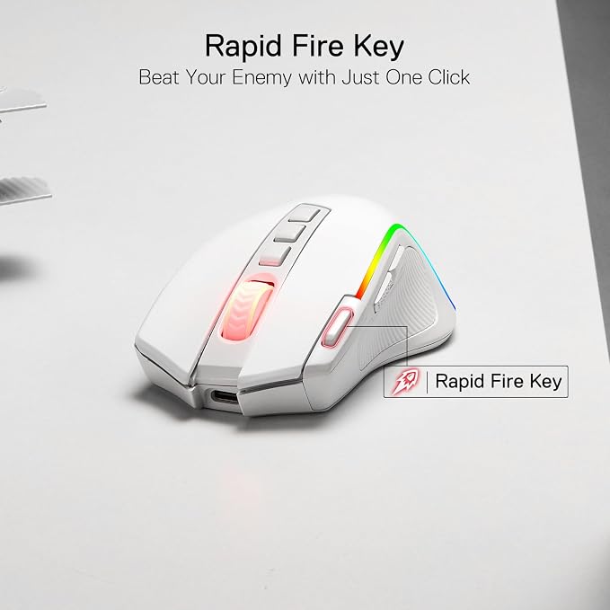 Redragon M612 Wireless RGB Optical Gaming Mouse 8000 DPI Remapping Keys | Cable-Free 0 Delay, Redefine Keybinding Macro, Vibing Backlight, Ergonomic Grip Body Comfort - Image 6