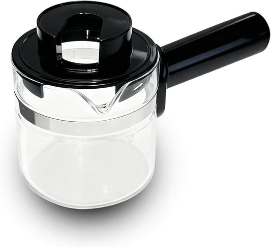 4 Cup Espresso Glass Coffee Pot Replacement-Espresso Accessories | Espresso Accessories，Compatible with IMUSA, Hamilton Beach, Mr.Coffee, Breville, UNIVEN Espresso Machine,Black handle by ALLCUP