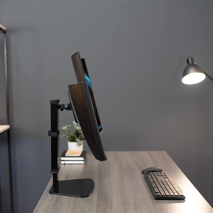 VIVO Mechanical Free Standing Single Monitor Mount Desk Stand, Tall Height Adjustable Arm for Screens up to 32 inches, Black, STAND-V001V - Image 7