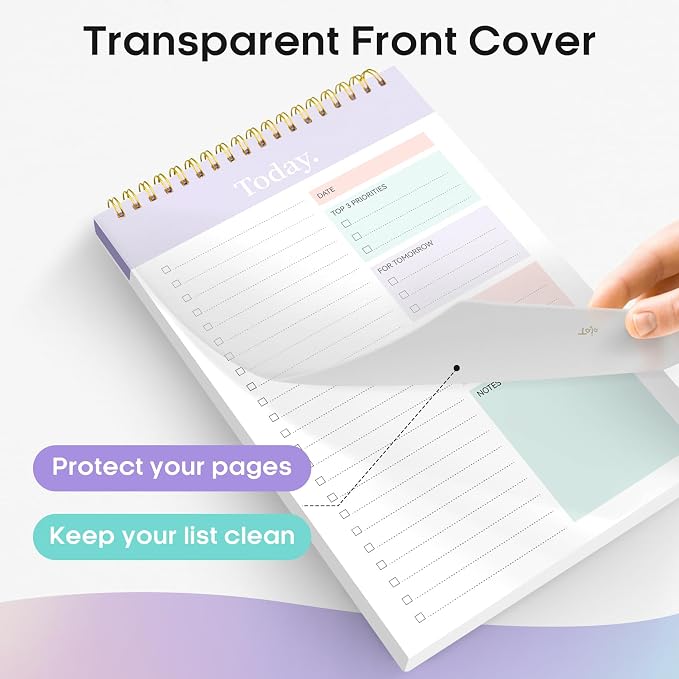 Taja To Do List Notepad, Undated Daily Planner for Work and Goal Setting | Violet Dream, 52 Sheets, 9.8" x 6.5" , for Office, Home and school, Daily Task Planning, Notes and Everyday Organization - Image 3