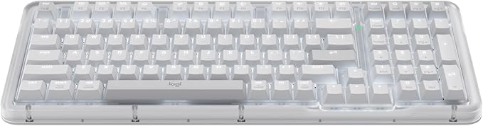 Logitech Alto Keys K98M Wireless Mechanical Gasket Keyboard - Off White | Customizable, clicky, vibration absorbing gasket, white backlit keys, Bluetooth, USB-C charging, for PC, Mac, Laptops by Unknown