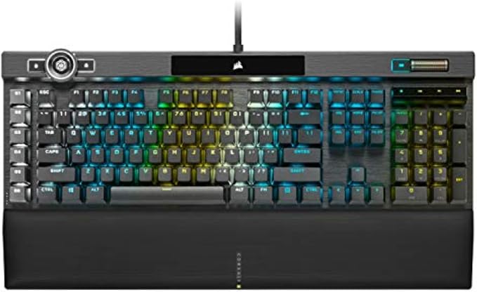 Corsair K100 RGB Mechanical Gaming Keyboard - Cherry MX Speed RGB Silver Keyswitches - PBT Double-Shot Keycaps - Elgato Stream Deck and iCUE Compatible - QWERTY NA Layout - Black by Unknown