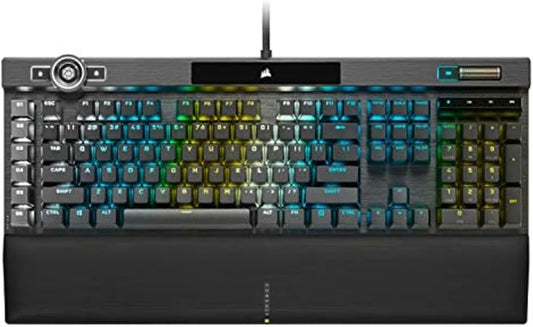 Corsair K100 RGB Mechanical Gaming Keyboard - Cherry MX Speed RGB Silver Keyswitches - PBT Double-Shot Keycaps - Elgato Stream Deck and iCUE Compatible - QWERTY NA Layout - Black by Unknown