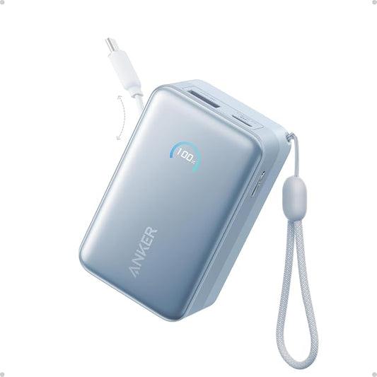 Anker Nano Power Bank, 45W 10,000mAh Portable Charger, iPhone Battery Pack | Built-In Retractable USB-C Cable, for iPhone 17 / 16 Series, iPad, Galaxy, Pixel, and More, Compact Travel Design by Unknown