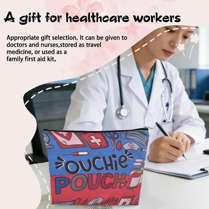 Ouch Pouch Med Kit Bag Small Nurse Medical Bag Pouch Emergency Pouches for School Camping Travel Medicine Bags for Family First Aid Kit Organizer Pouches Medication Storage Bags for Pills Ouchie Bag - Image 4