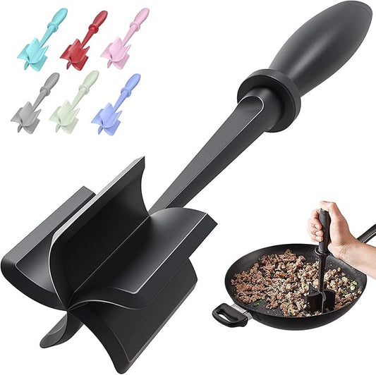 PGYARD Meat Chopper Hamburger Grinder, Kitchen Smasher for Ground Beef | Heat Resistant, 5 Nylon Blade, Burger Grinder Potato Mix Tool, Meat & Poultry Tenderizers, Dishwasher Safe, Black by PGYARD