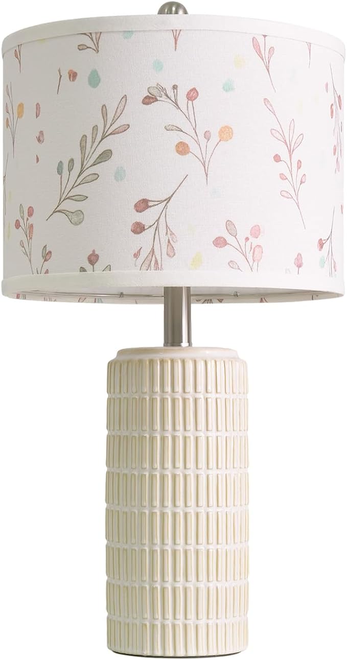 PoKat 23'' Table Lamp with Flower Lampshade for Night Stands, Birthday Gifts for Women Mom, House Warming Gifts New Home Decor, Ceramic Lamp for Living Room, Modern Bedroom Lamp for Nursery - Image 8