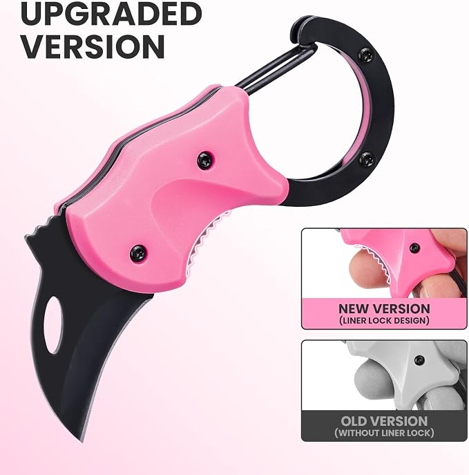FUNBRO Cute Box Cutter Small Pocket Knife Gadgets | Pink Keychain Knife Stocking Stuffers Gifts for Mom, Womens Christmas Gift for Her - Image 2