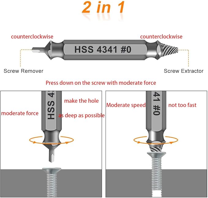 Damaged Screw Extractor Set,Christmas Stocking Stuffers for Adults Men Him | Gifts for Men,Mens Gifts for Dad,Husband,Stripped Screws Bolt Drill Bit Tools for Easy Removal of Rusty Broken Screw - Image 3