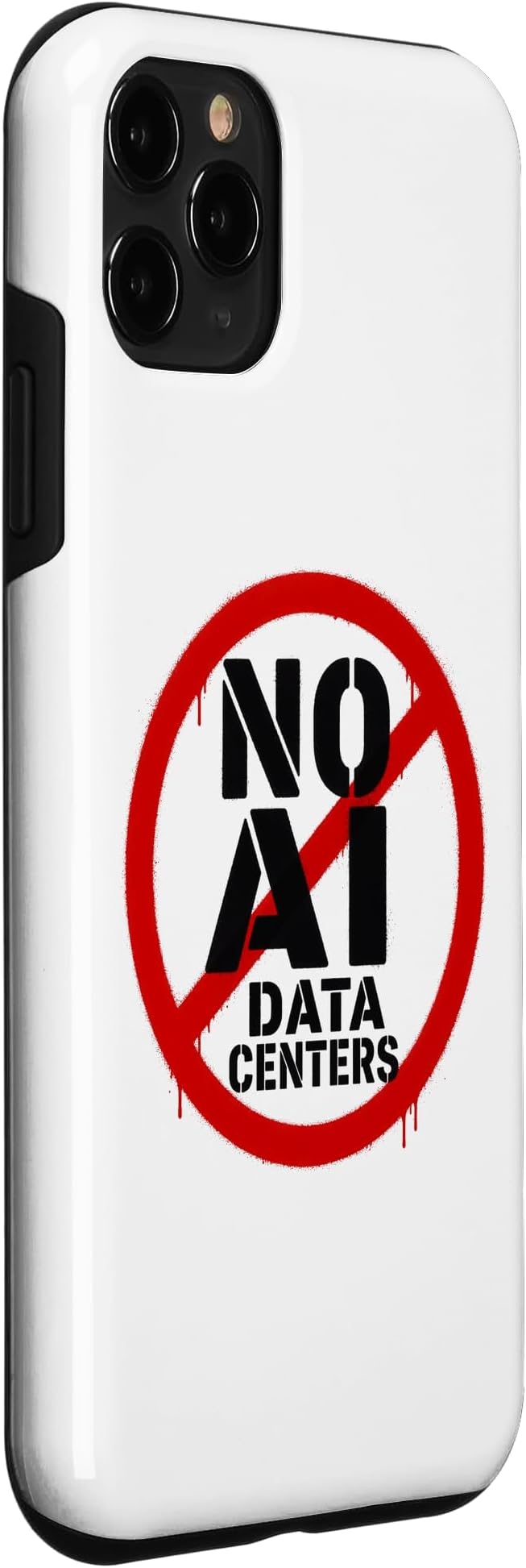 No AI Data Centers – Simple Minimal Spray Paint Style Text Case for iPhone 11 Pro - Image 3