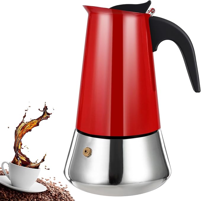 2 Cup Stovetop Espresso Maker Stainless Steel Moka Pot Stove Top Percolator Italian Coffee Makers Capable Mocha Greca Machine Cafe Classic Induction Cookers for Home and Camping 100ml 3.3oz by Theperfectcombinationofcoffeehomeandhealthylivingmakingeverydayadayofrituals