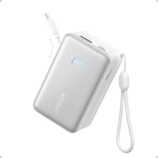 Anker Nano Power Bank, 45W 10,000mAh Portable Charger, iPhone Battery Pack | Built-In Retractable USB-C Cable, for iPhone 17 / 16 Series, iPad, Galaxy, Pixel, and More, Compact Travel Design by Unknown