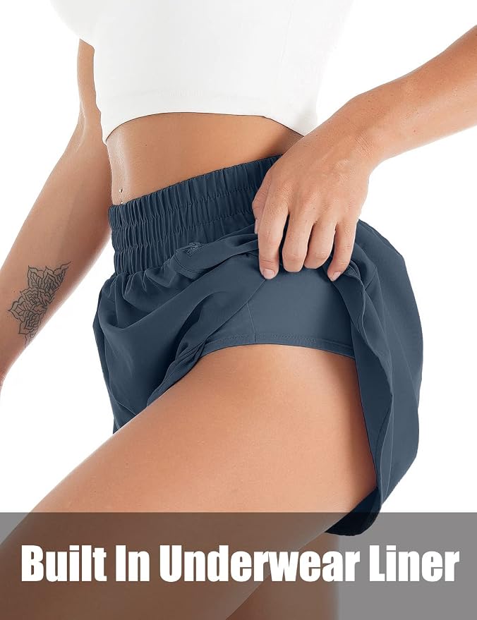 Blooming Jelly Women's Quick-Dry Running Shorts Workout Sport Layer Active Shorts with Pockets 1.75" - Image 4