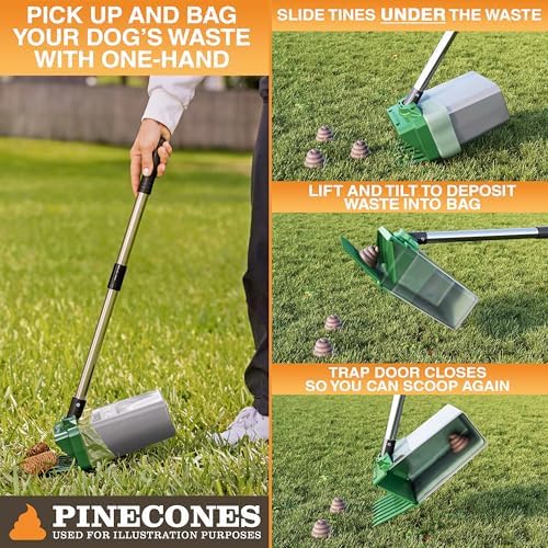 Neater Pet Brands Lift N' Bag Dog Pooper Scooper with 22" Pole, 60 Bags - Image 2