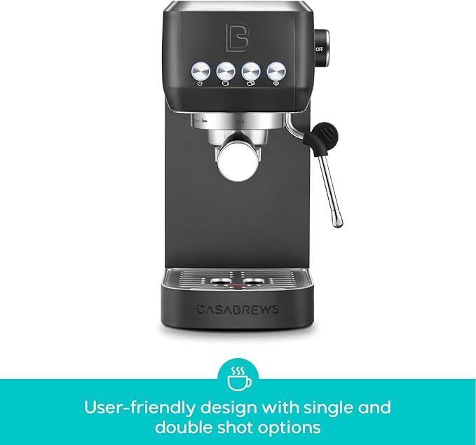 CASABREWS 3700 Essential Espresso Machine, Stainless Steel Espresso Maker | 20-Bar Italian Pump, Powerful Steam Wand, 43.9oz Removable Water Tank, Compact Espresso Maker for Home, Cappuccino & Latte - Image 2
