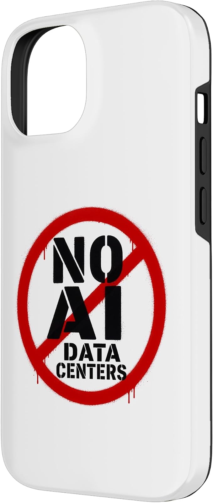 No AI Data Centers – Simple Minimal Spray Paint Style Text Case for iPhone 14 - Image 2