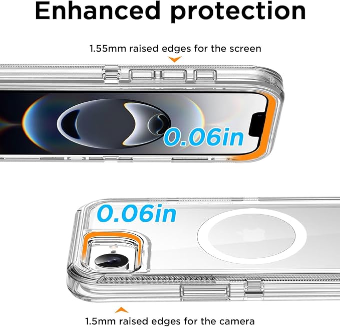AICase for iPhone 17e Case/iPhone 16e Case Clear Support MagSafe 3 in 1 Heavy Duty Drop Protection Full Body Rugged Shockproof/Dust Proof 3-Layer Military Protective Tough Durable for 17e/16e 6.1"_1 - Image 4