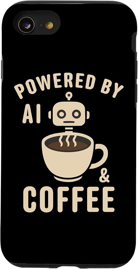 Powered by AI and Coffee Robot Case for iPhone SE (2020) / 7 / 8 by Unknown