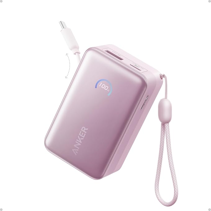 Anker Nano Power Bank, 45W 10,000mAh Portable Charger, iPhone Battery Pack | Built-In Retractable USB-C Cable, for iPhone 17 / 16 Series, iPad, Galaxy, Pixel, and More, Compact Travel Design by Unknown