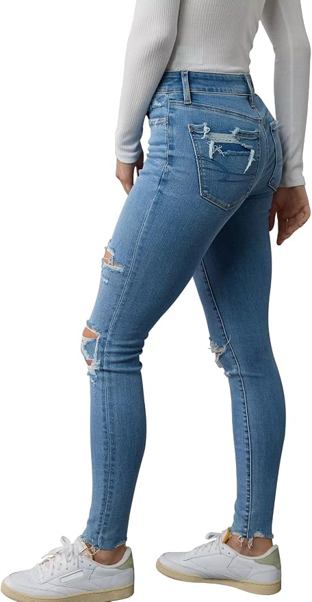 KUNMI Women's Skinny Ripped Trendy Jeans Distressed Stretchy Denim Pants - Image 2