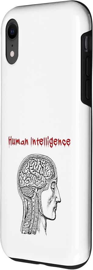Human Intelligence (Anti Ai Statement & Head Graphic) Case for iPhone XR - Image 2