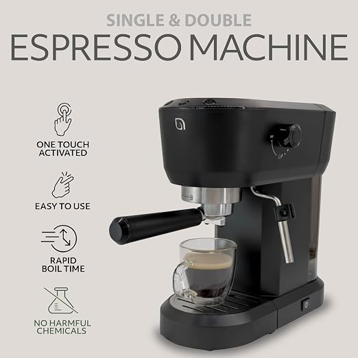 WILLOW Eco Series Espresso Machine 15 Bar with Milk Frother Steam Wand, Built-In Tamper & Hot Water Dispenser, 1350W Espresso Coffee Maker with 40oz Removable Water Tank for Cappuccino, Latte - BLACK - Image 2