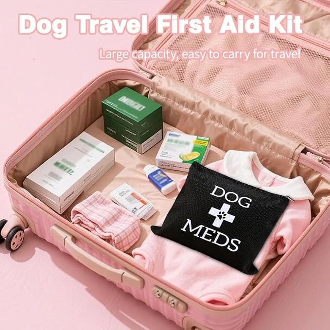 Small Dog Traveling Medicine Bag Dog Med Pouch for Supplies Pet Emergency Kit for Dogs Medical Pouch Camping Stuff Essentials for Dogs Medicine Pill Organizer Pet Medication Organizer Storage Bag - Image 5
