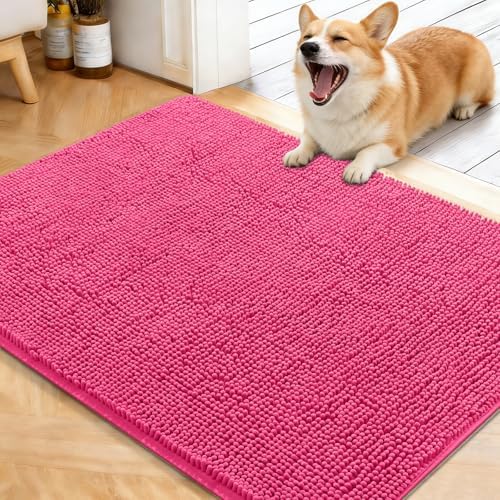 OLANLY Dog Door Mat for Muddy Paws 40x32, Super Absorbent Chenille Mud Mat by OLANLY