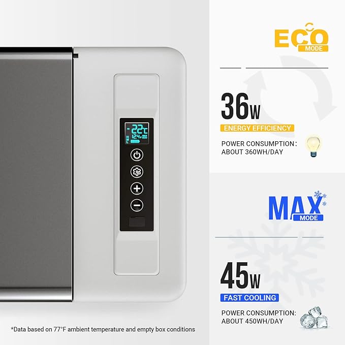 BougeRV 12 Volt Refrigerator With Cover 12V Car Fridge 30 Quart Portable Freezer Compressor Cooler Compressor Freezer, 12/24V DC 110~240V AC, -8℉~50℉ for Truck RV SUV - Image 5