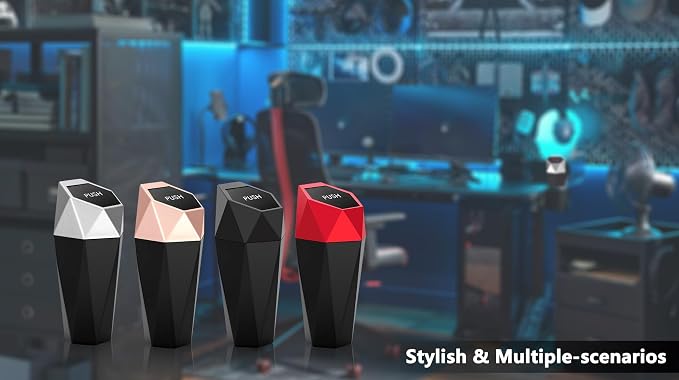 Ginsco Car Trash Can Cup Holder, 2 Pack Mini Car Trash Can with Lid, Car Accessories for Interior, Leakproof Small Trash Cup for Car, Home with Additional 2 ABS Hooks and 90pcs Trash Bags Red - Image 6