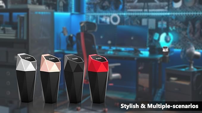 Ginsco Car Trash Can Cup Holder, Mini Car Trash Can with Lid, Car Accessories for Interior, Leakproof Small Trash Cup for Car, Home with Additional 2 ABS Hooks and 90pcs Trash Bags Red - Image 6