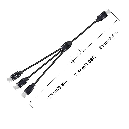 3 in 1 USB Type C Splitter Cable,USB C Male to 3 USB C Male Data Snyc and Charging Cord,USB C Multi Charging Cable for Cell Phones,Tablets and More(1.6FT/0.5M) - Image 4