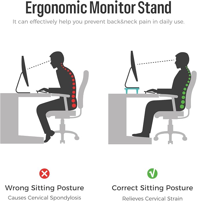 loukin Dual Monitor Stand Riser for Desk, 43.6"*8.2"*3.2" Large Computer Stand for 2 Monitors, Laptop, Printer, Length and Angle Adjustable Computer Shelf, Home Office,Max 43.6" Length Natural - Image 7