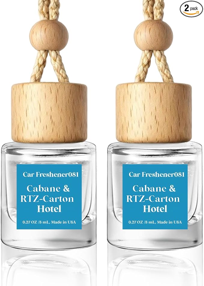 HoogaLife Car Air Freshener Hanging 2 Pack - Hotel Collection Diffuser Oil Inspired by Cabane & Rltz. CarIton Hotel - NO.1012 Fragrance Oil, Car Fresheners for Women Made in USA (081) by HoogaLife