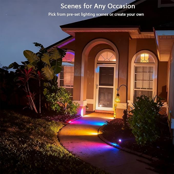 Smart Landscape Spotlights, Low Voltage IP67 Waterproof Outdoor Spot Lights Compatible with APP/Remote Control Color Changing Lights for Yard Garden Pathway Lawn Tree Festival 6 Pack - Image 5