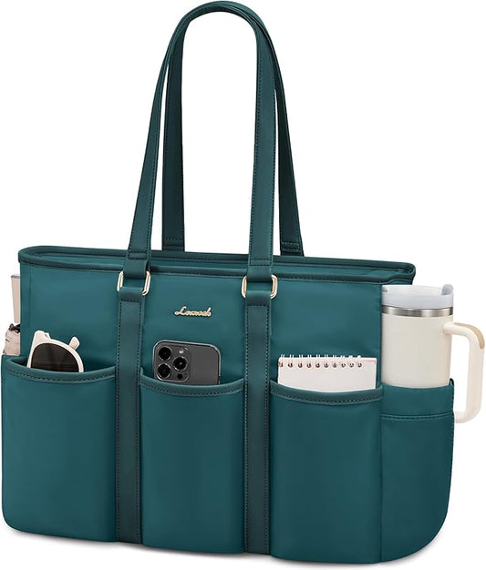 LOVEVOOK 17 Inch Laptop Bag for Women, Teacher Nurse Work Tote Bag With Large Cup Holder, Utility Bag For Work/Travel/College/Daily by LOVEVOOK