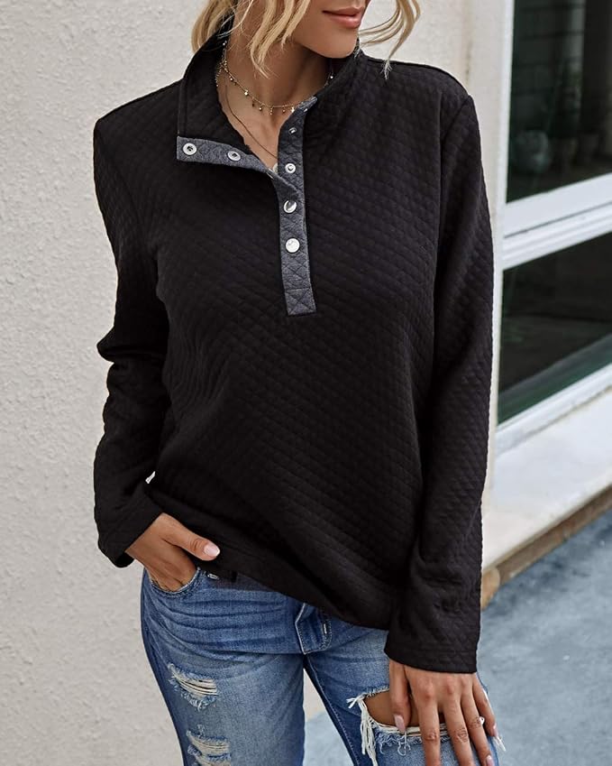BTFBM Women Fashion Quilted Pattern Lightweight Zipper Long Sleeve Plain Casual Ladies Sweatshirts Pullovers Shirts Tops - Image 3