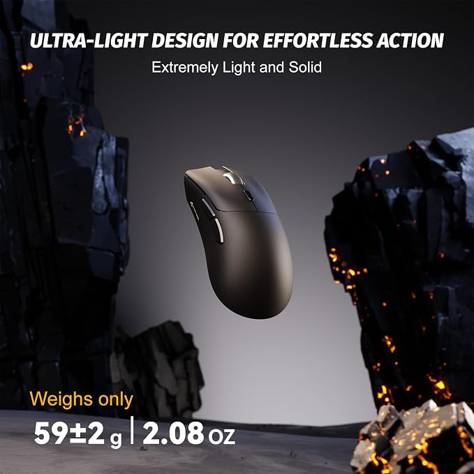 ATTACK SHARK X68 HE 60% Wired RT 8K Keyboard and Wireless R1 Mouse-Black | Adjustable Actuation,Hall Effect Mechanical Magnetic Switch,Coiled Cable,USB C/2.4Ghz/BT Ultralight 18K DPI Mice for PC Gamer - Image 6