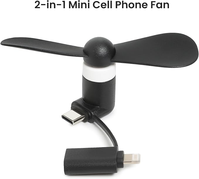 24 Pack Phone Fan Bulk, 2-in-1 Portable Mini Cell Phone Fan Compatible for iPhone, iPad, Android Smartphone, Tablet - Colorful and Powerful Cell Phone Summer Accessories - Image 3
